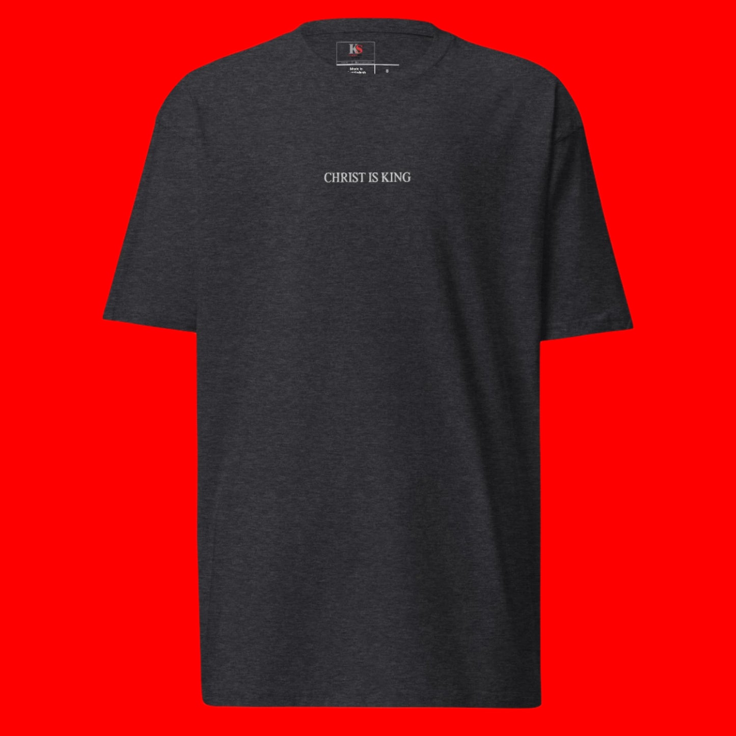 Christ is King Men’s premium heavyweight tee