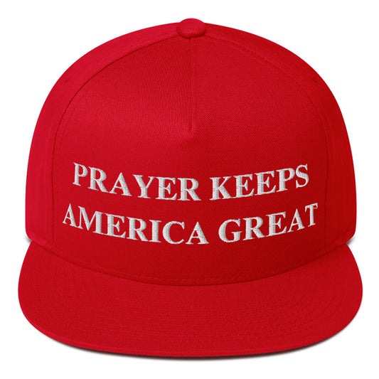 Prayer Keeps America Great Flat Bill Cap