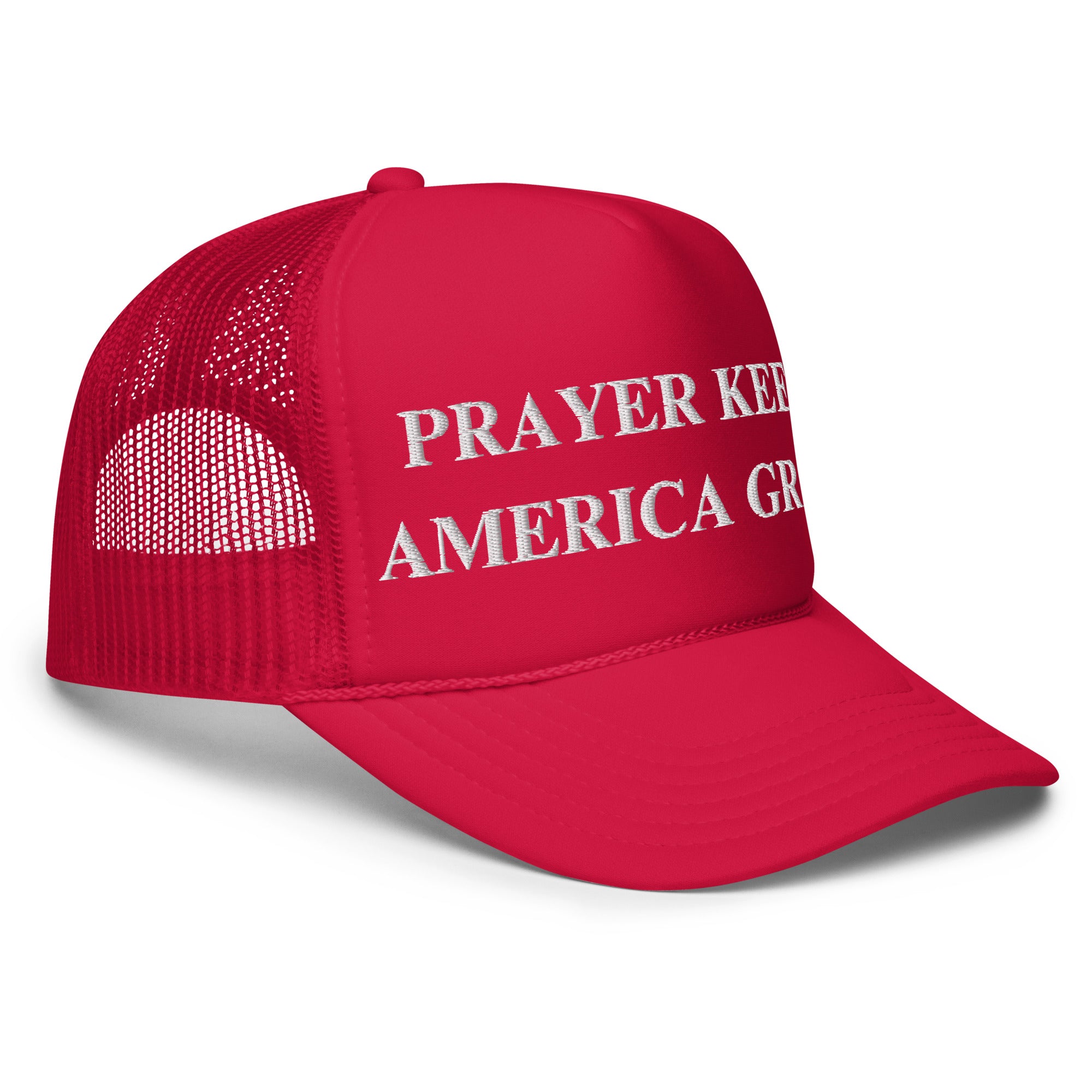 Prayer Keeps America Great Foam trucker hat